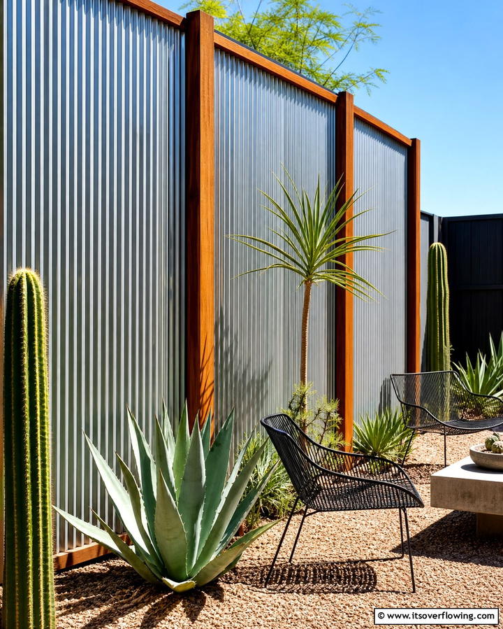 Corrugated Metal Panels - 25 Outdoor Privacy Screen Ideas for Secluded Spaces