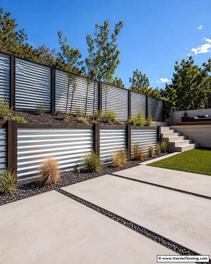 Corrugated Metal Retaining WallExact - 25 Inexpensive Retaining Wall Ideas for Your Yard