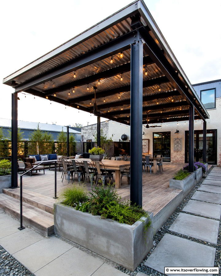 Corrugated Metal Roof for Industrial Flair - 25 Covered Deck Ideas for Year-Round Outdoor Living