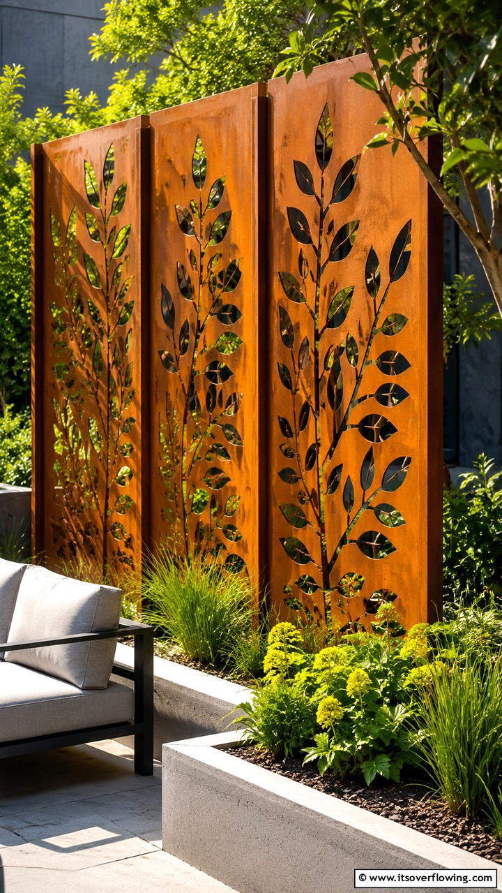 Corten Steel Garden Divider - 30 Garden Divider Ideas for Functional Outdoor Spaces