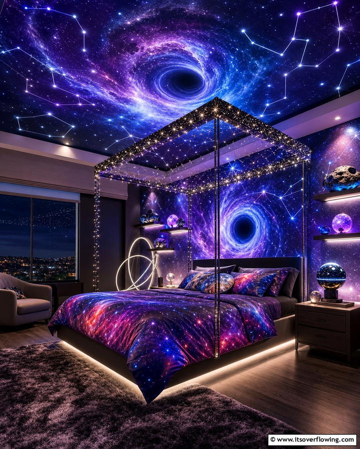Cosmic Black Hole Retreat - 25 Fantasy Bedroom Ideas for a Magical Escape