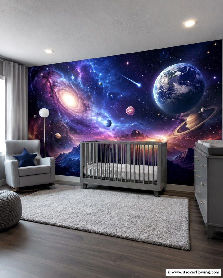 Cosmic Wall Murals - 25 Space-themed Nursery Ideas for a Galactic Dream