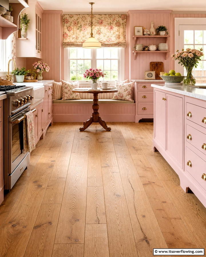 Cottage Style Coziness - 25 Light Wood Floor Kitchen Ideas for a Bright Space