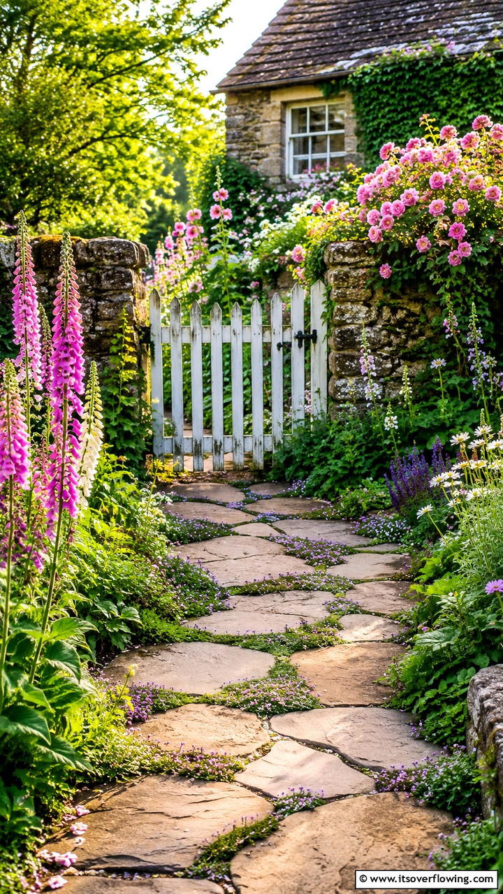 Cottage Style Flagstone Walkway - 30 Flagstone Walkway Ideas for Charming Pathways