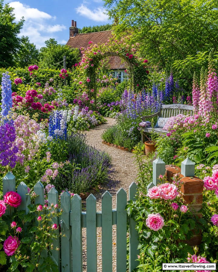 Cottage Style Flower Garden - 30 Garden Layout Ideas- Strategic Planting & Design Tips