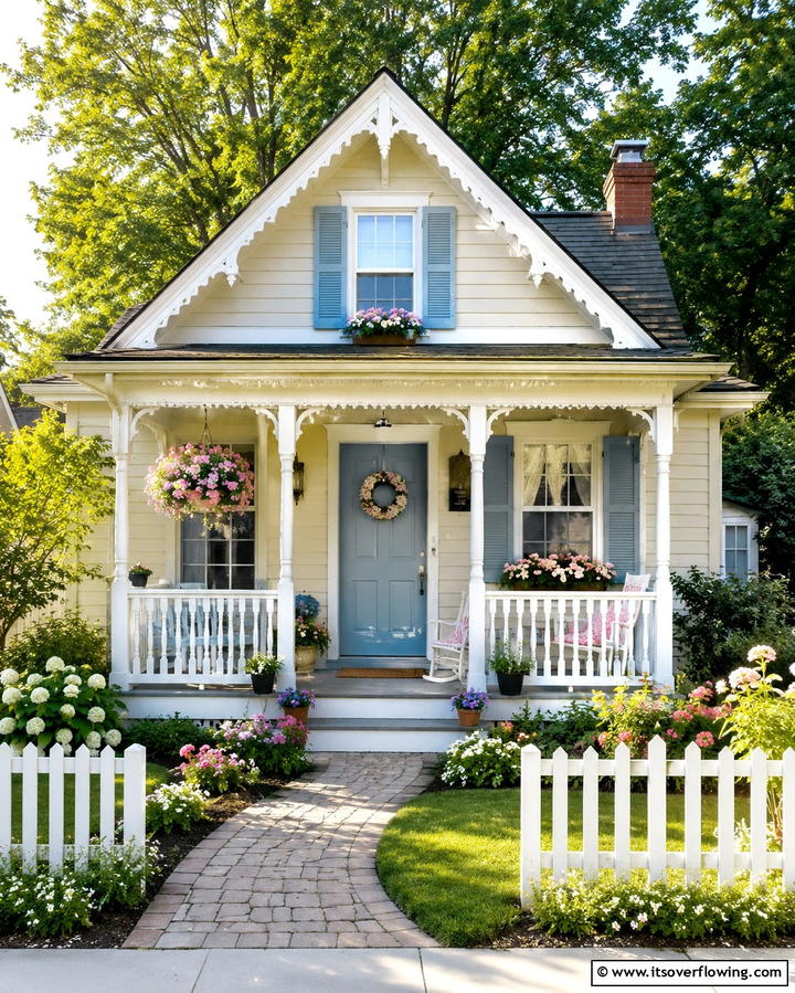 Cottage Style Gable Porch - 25 Open Gable Porch Ideas for a Welcoming Entrance