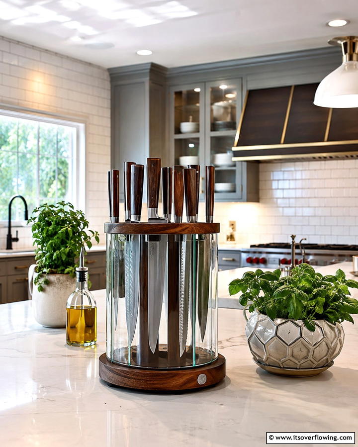 Countertop Knife Blocks with a Twist - 25 Knife Storage Ideas for a Clutter-Free Kitchen
