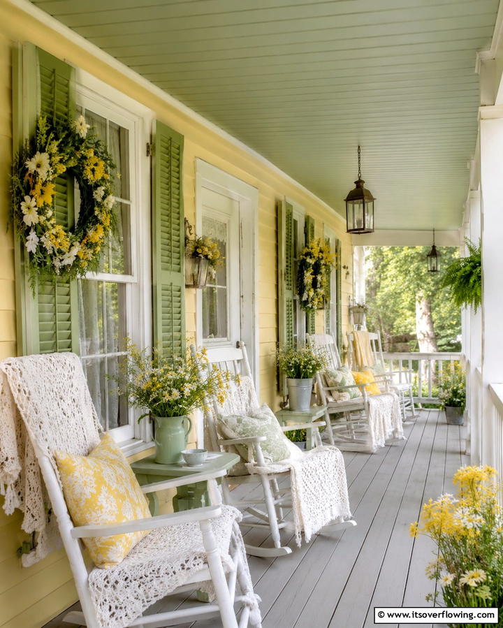 Country Cottage Charm - 30 Porch Ceiling Ideas to Refresh Your Outdoor Entryway