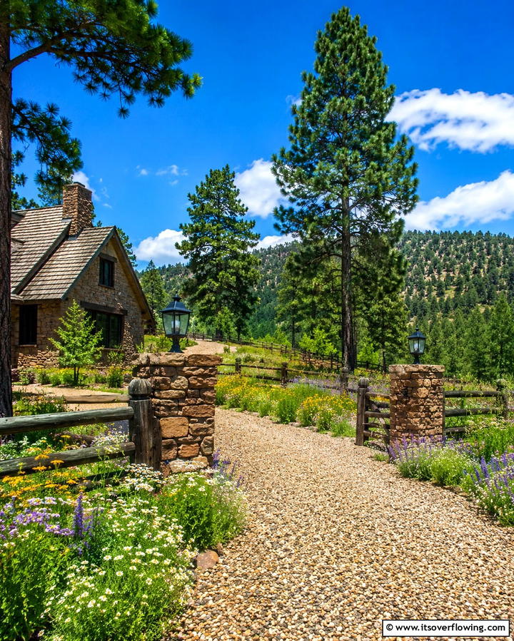 Countryside Gravel Retreat - 30 Gravel Driveway Ideas- Durable & Stylish Options