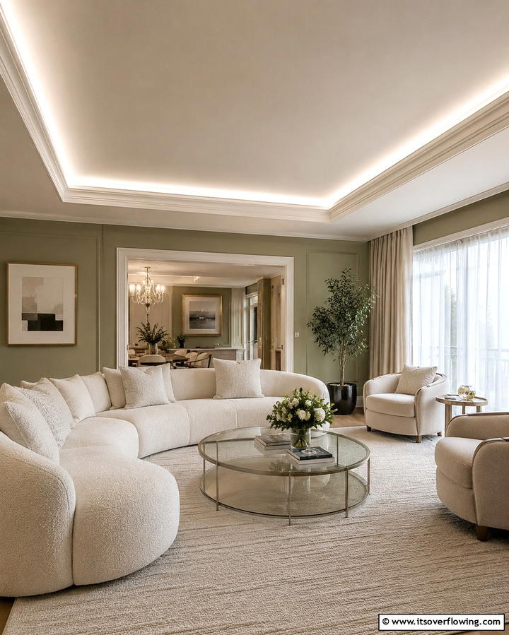 Cove Lighting Serenity - 30 Living Room Ceiling Lighting Ideas- Elevate Your Space