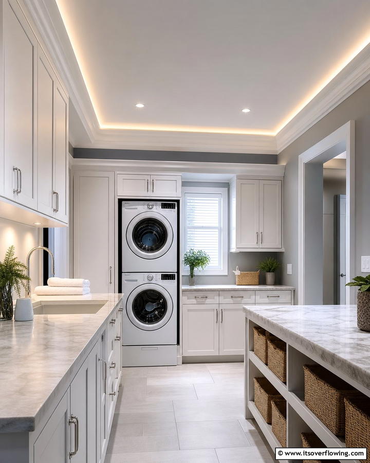 Cove Lighting for Subtle Illumination - 20 Laundry Room Lighting Ideas to Brighten Your Space
