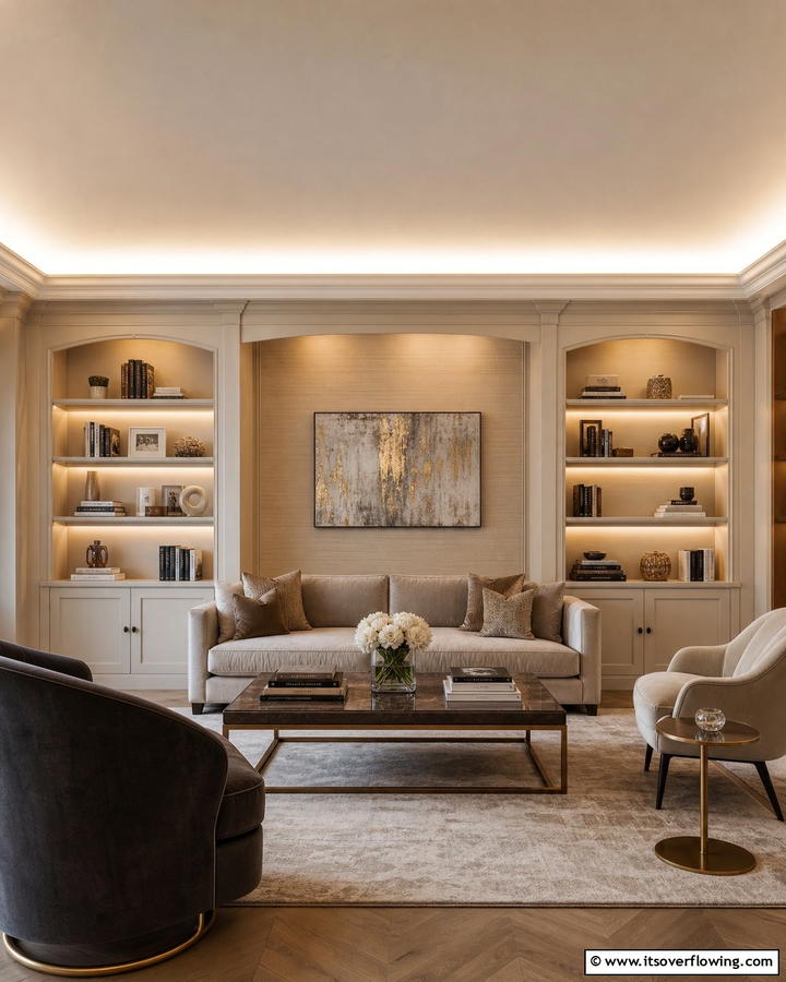 Cove Lighting for a Soft Glow - 20 Bookshelf Lighting Ideas- Illuminate Your Collection