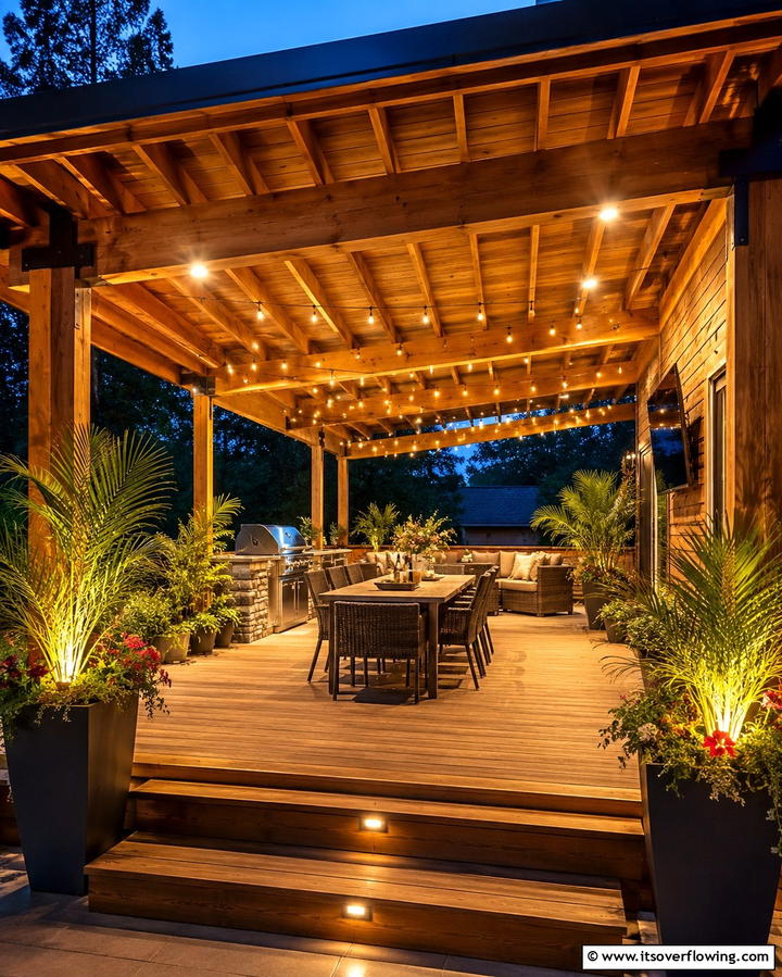 Covered Deck with Built In Lighting - 25 Covered Deck Ideas for Year-Round Outdoor Living