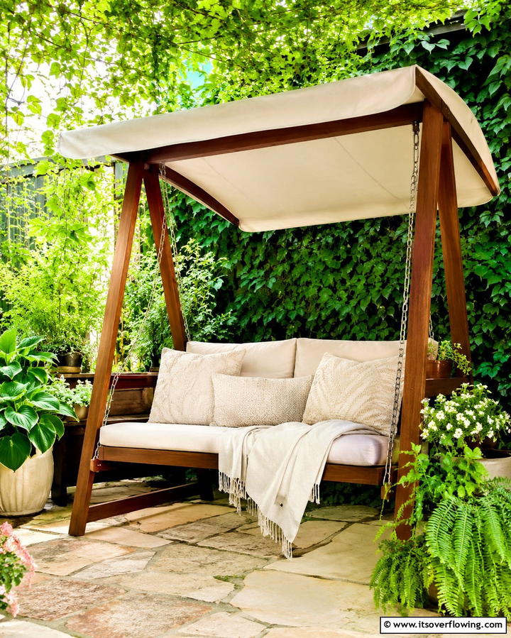 Covered Garden Swing - 25 Shady Garden Ideas for Lush, Cool Spaces