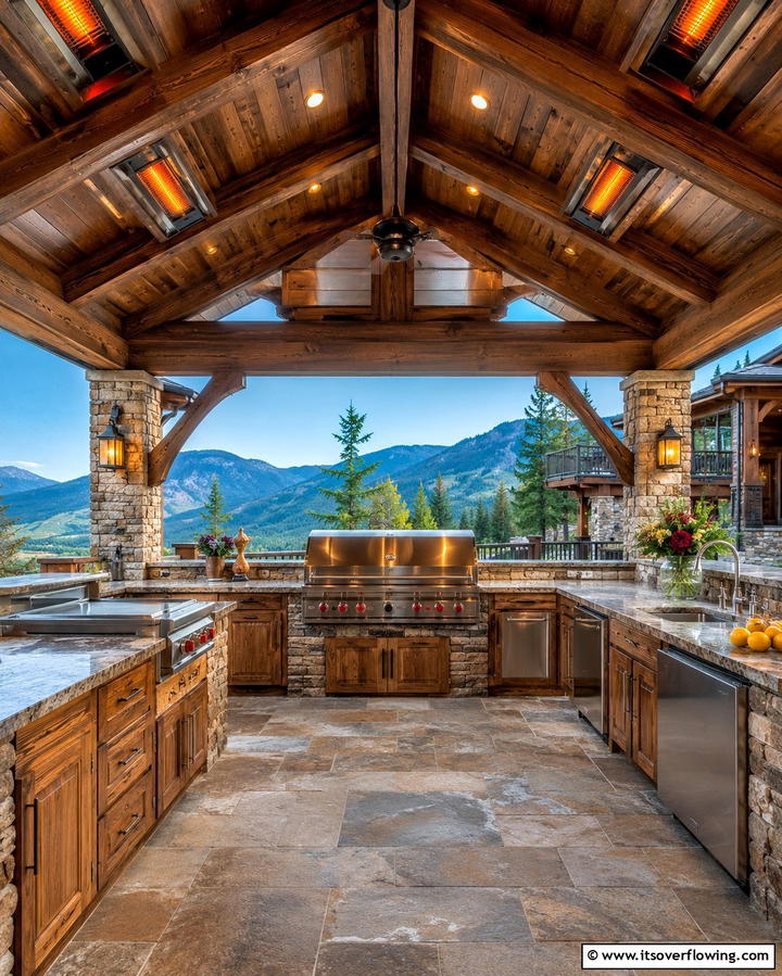 Covered Outdoor Kitchen for All Weather Use - 25 Outdoor Kitchen on Deck Ideas for Seamless Entertaining