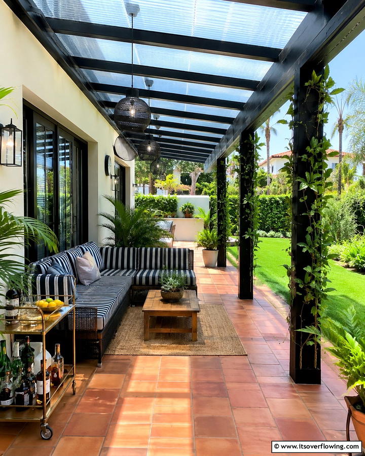 Covered Patio Extension - 20 Creative L-Shaped Backyard Ideas for Small Spaces