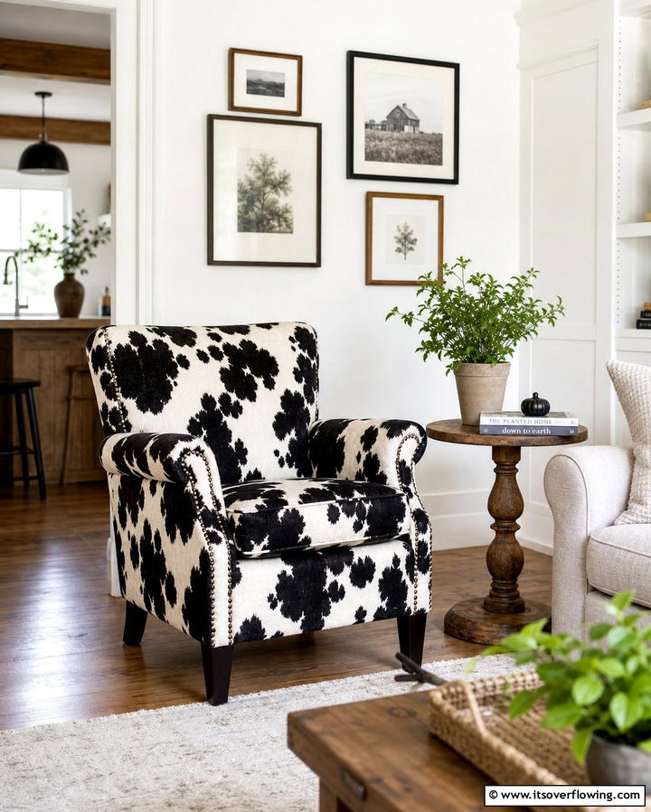Cow Print Accent Chair - 25 Cow Print Room Decor Ideas- Fun & Trendy Designs