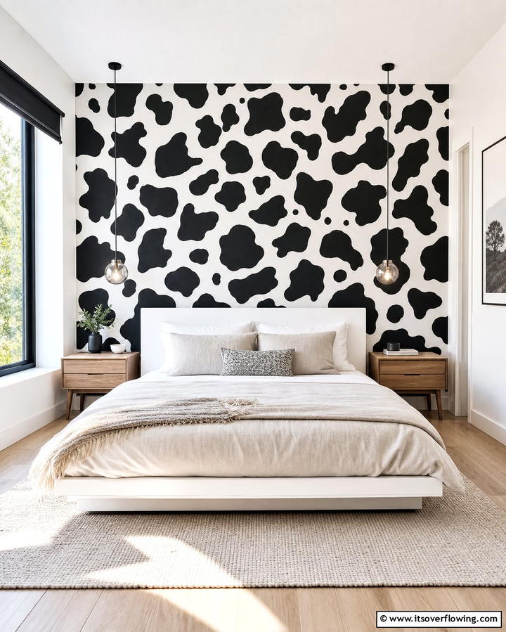 Cow Print Accent Wall - 25 Cow Print Room Decor Ideas- Fun & Trendy Designs