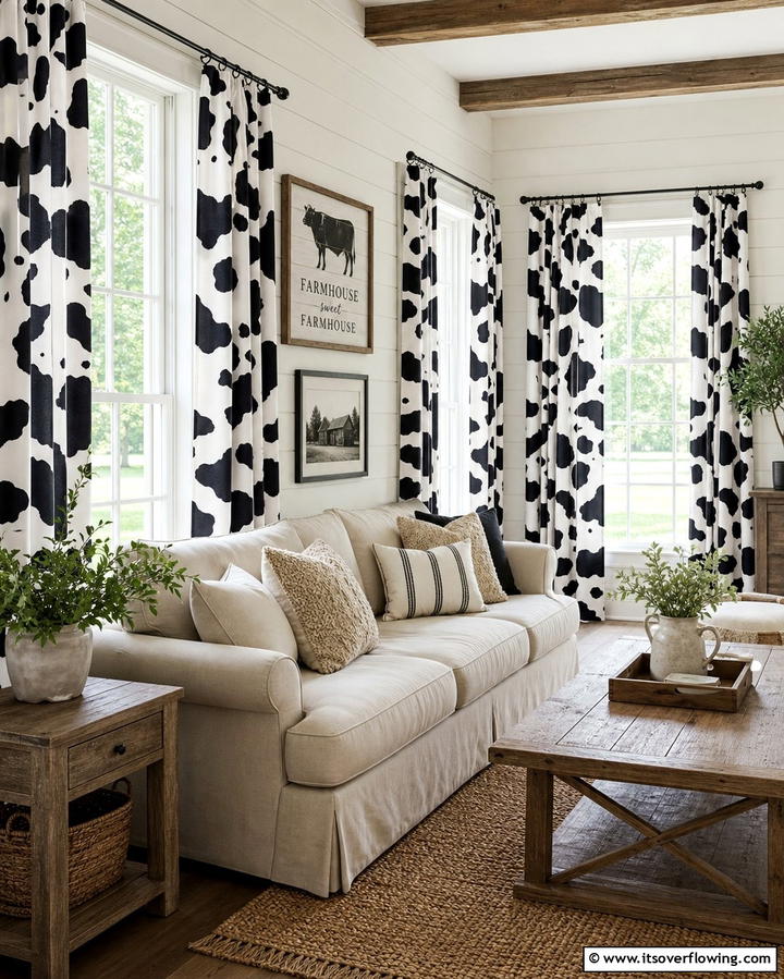Cow Print CurtainsExact - 25 Cow Print Room Decor Ideas- Fun & Trendy Designs