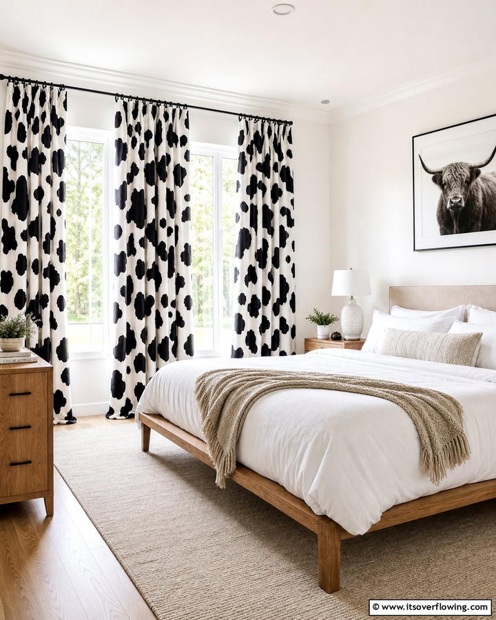 Cow Print CurtainsOne - 25 Cow Print Room Decor Ideas- Fun & Trendy Designs