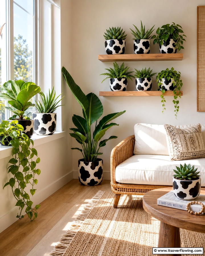 Cow Print PlantersOne - 25 Cow Print Room Decor Ideas- Fun & Trendy Designs