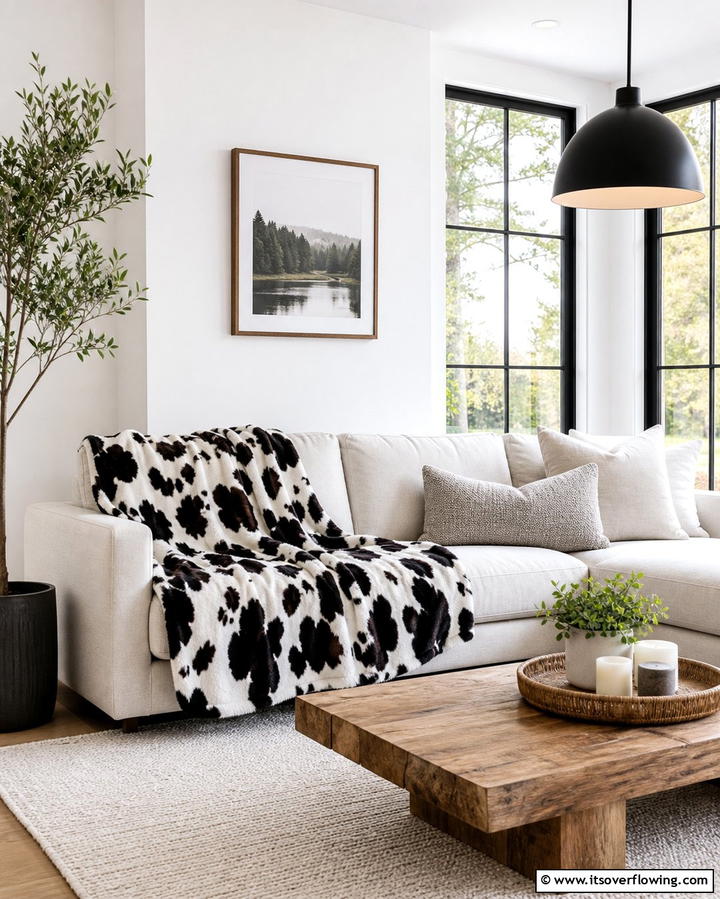 Cow Print Throw BlanketExact - 25 Cow Print Room Decor Ideas- Fun & Trendy Designs