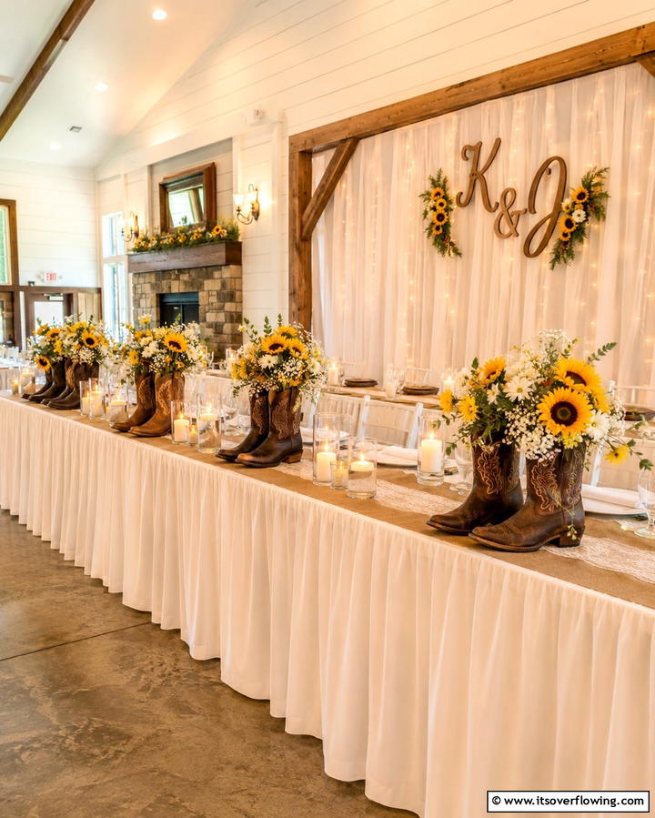 Cowboy Boot CenterpiecesOne - 25 Western Wedding Ideas for a Rustic Celebration