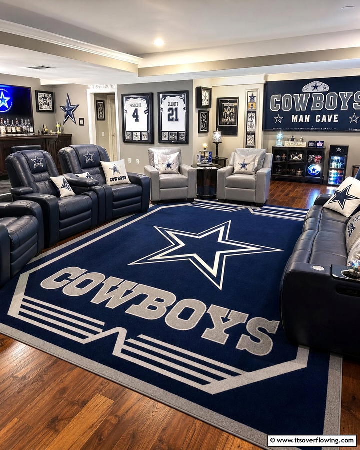 Cowboys Area Rug - 20 Dallas Cowboys Man Cave Ideas for True Fans