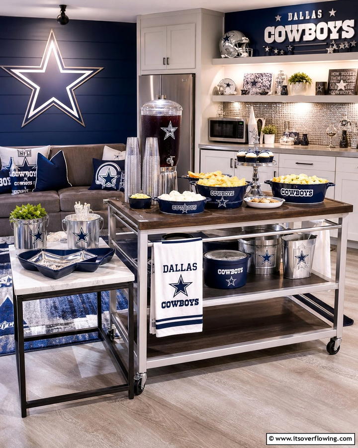 Cowboys Snack Station - 20 Dallas Cowboys Man Cave Ideas for True Fans
