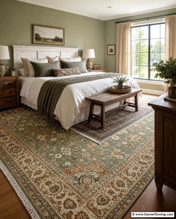 Cozy Area Rugs - 25 Country Bedroom Ideas- Cozy & Rustic Designs