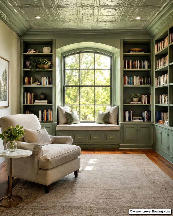 Cozy Atmosphere for Reading Nooks - 25 Tin Ceiling Ideas for a Vintage Touch