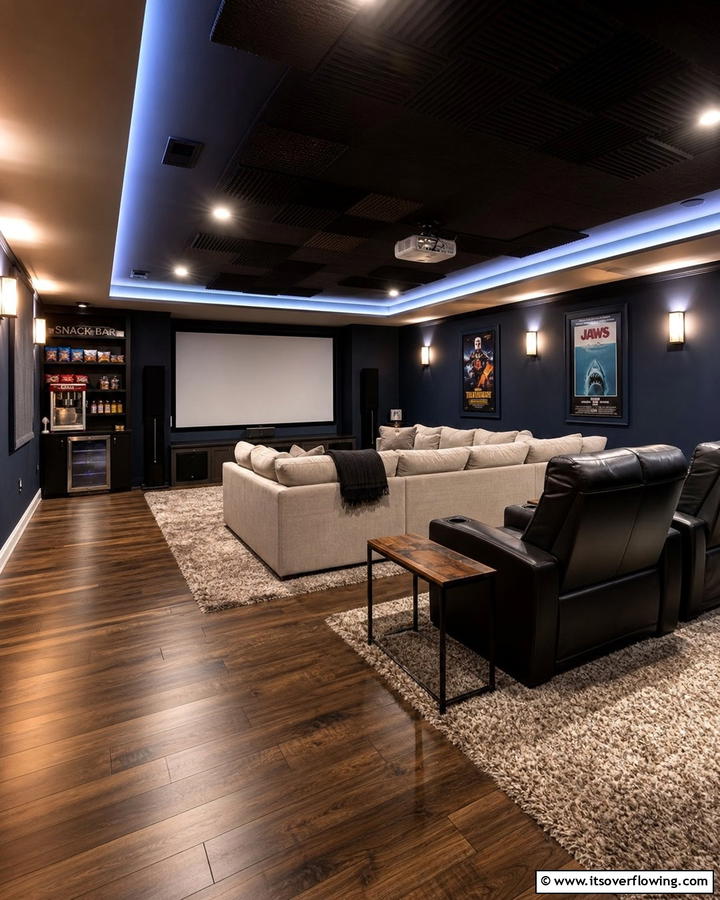 Cozy Basement Theater Setup - 30 Home Theater Ideas- Immersive Entertainment Spaces