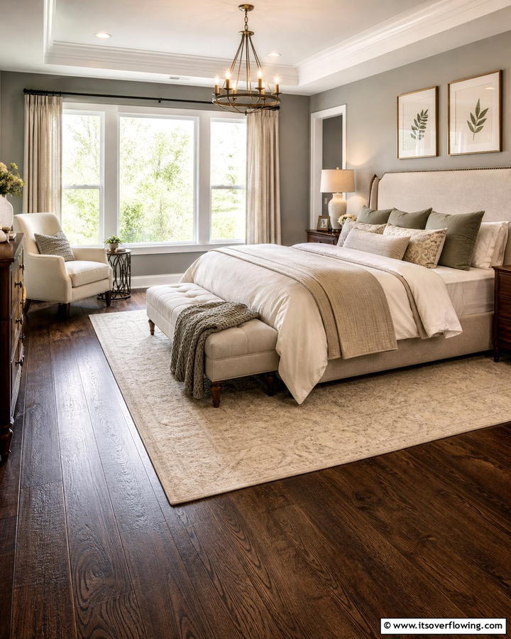Cozy Bedroom Retreat - 25 Dark Walnut Floors for Rooms with Timeless Appeal