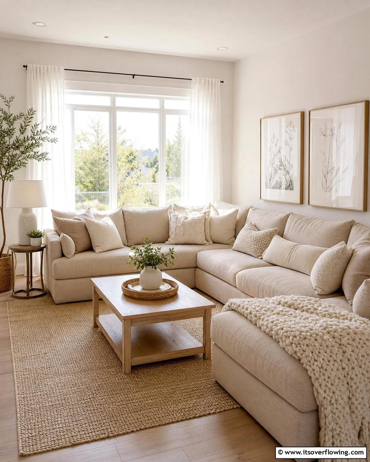 Cozy Beige Sofa Arrangement - 21 Elegant Beige Living Room Ideas for Timeless Comfort
