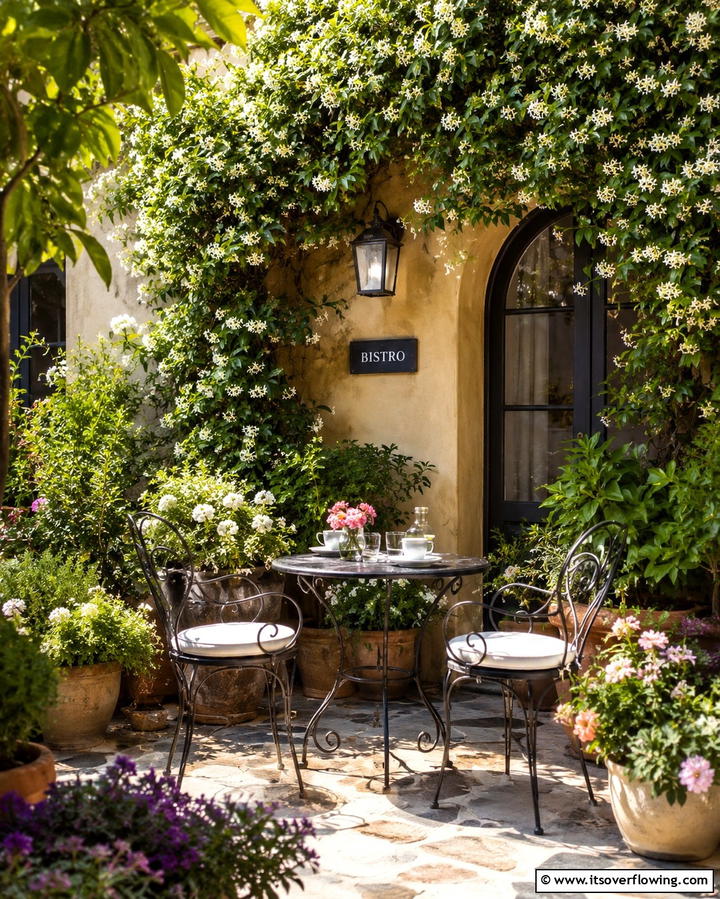 Cozy Bistro Garden Setting - 30 Mediterranean Garden Ideas to Create a Coastal Oasis