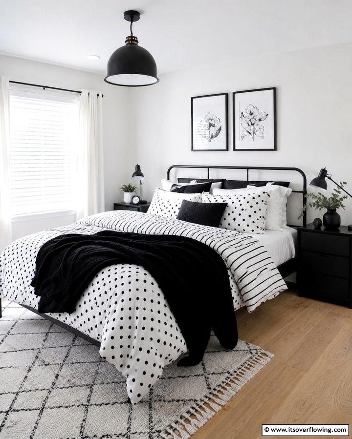 Cozy Black and White Bedding - 25 Black and White Bedroom Ideas for a Timeless Design