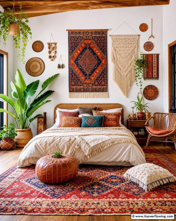 Cozy Bohemian Charm - 21 Bedroom Wall Decor Ideas to Elevate Your Personal Sanctuary