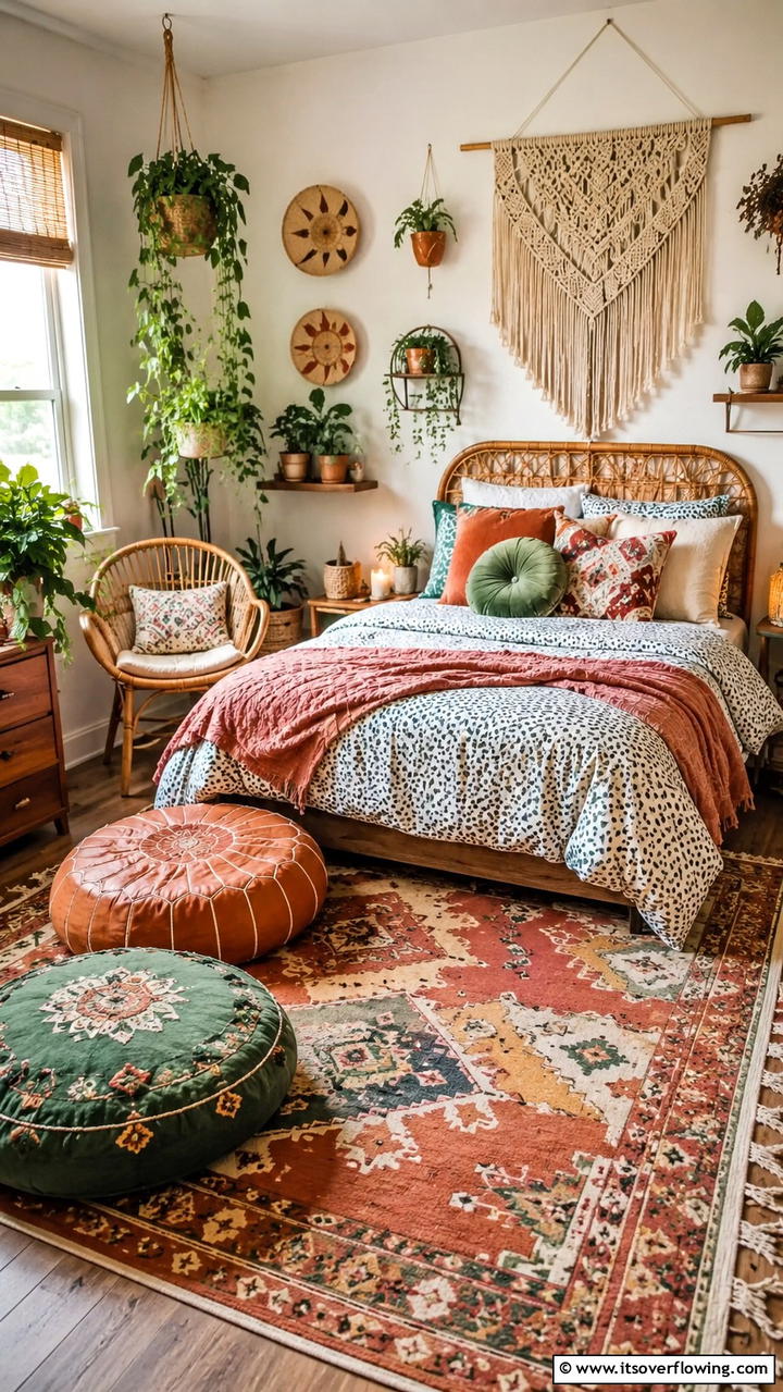 Cozy Bohemian Retreat - 21 Modern Teen Bedroom Ideas for Functional and Stylish Spaces