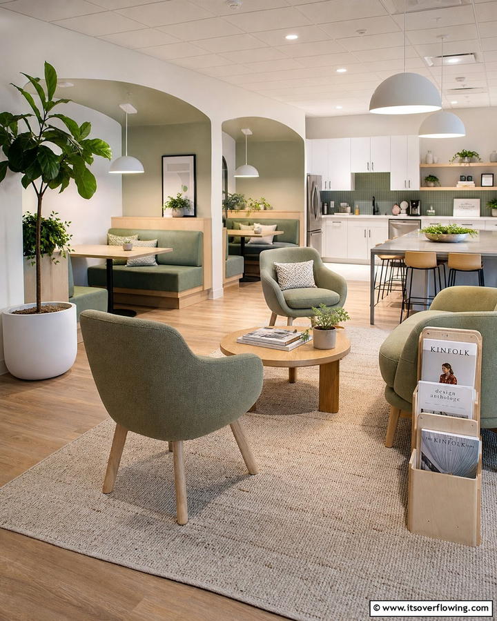 Cozy Break Area - 20 Office Kitchen Ideas to Maximize Your Workspace