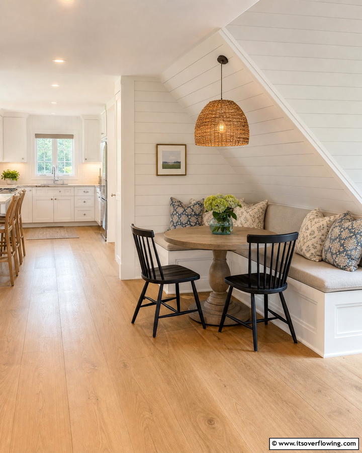 Cozy Breakfast Nook - 20 Sloped Ceiling Kitchen Ideas for a Unique and Stylish Space