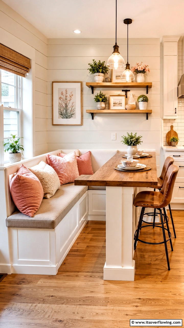 Cozy Breakfast Nook Bar - 30 Breakfast Bar Ideas for Functional Kitchen Spaces