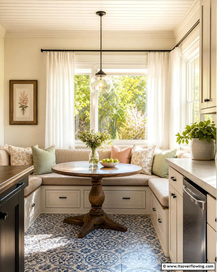 Cozy Breakfast Nook - 20 Cozy Kitchen Ideas to Make Your Space Warm and Inviting