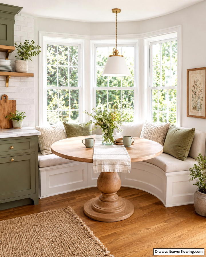 Cozy Breakfast NookExact - 25 Kitchen Bay Window Ideas for a Bright Cooking Space