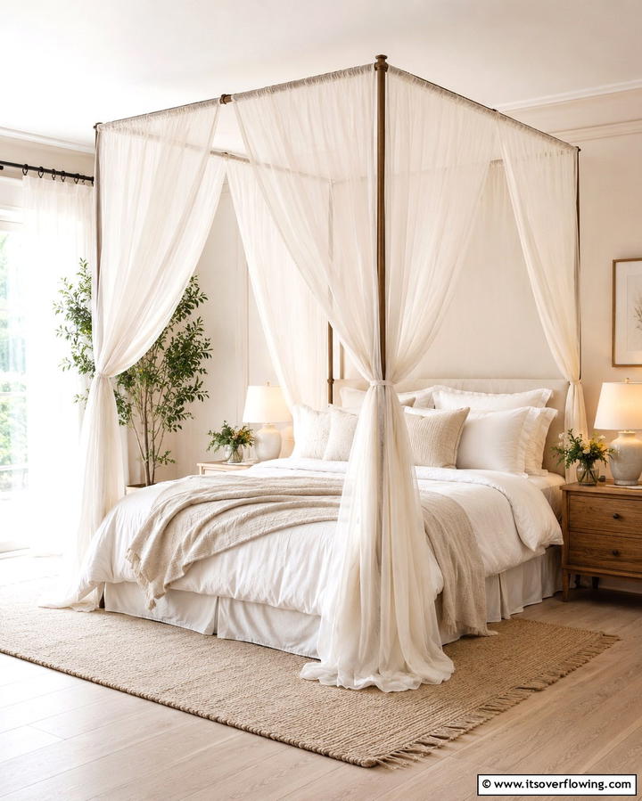 Cozy Canopy Bed Setup - 30 Relaxing Bedroom Ideas for a Serene Sleep Sanctuary
