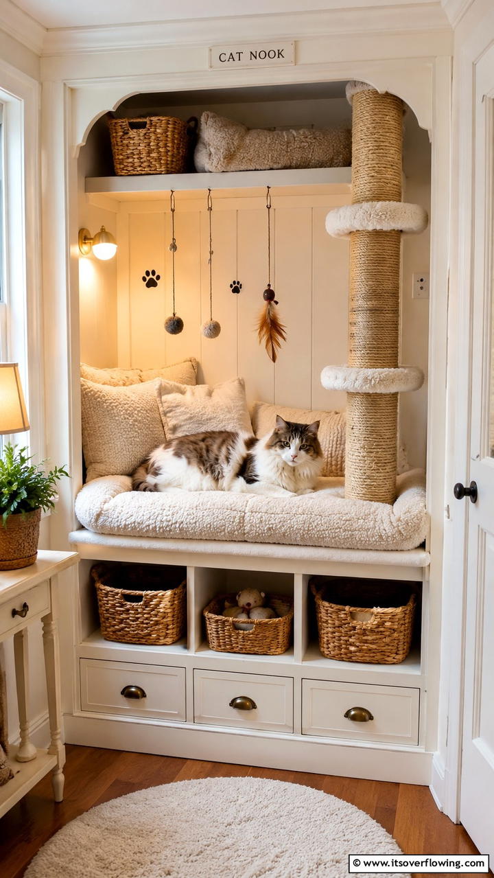 Cozy Cat Nook - 30 Cat Room Ideas- Create a Purr-fect Space for Your Feline