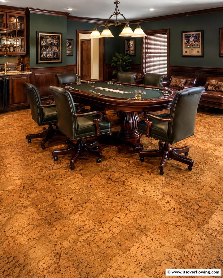 Cozy Cork Flooring - 25 Man Cave Flooring Ideas for a Masculine Retreat