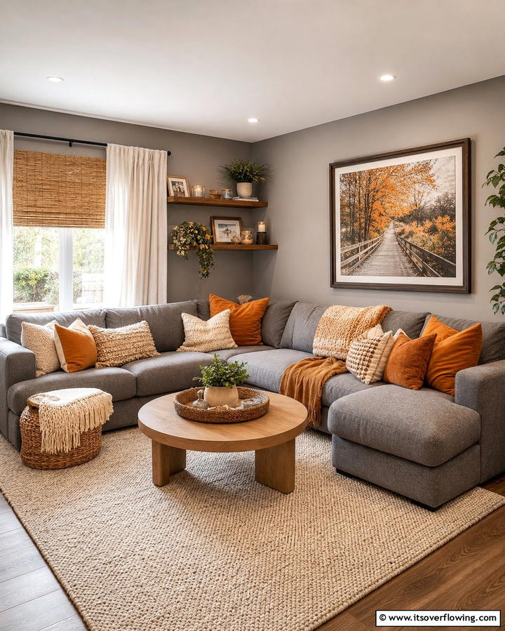 Cozy Corner Arrangement - 25 Grey Sectional Living Room Ideas for Modern Homes