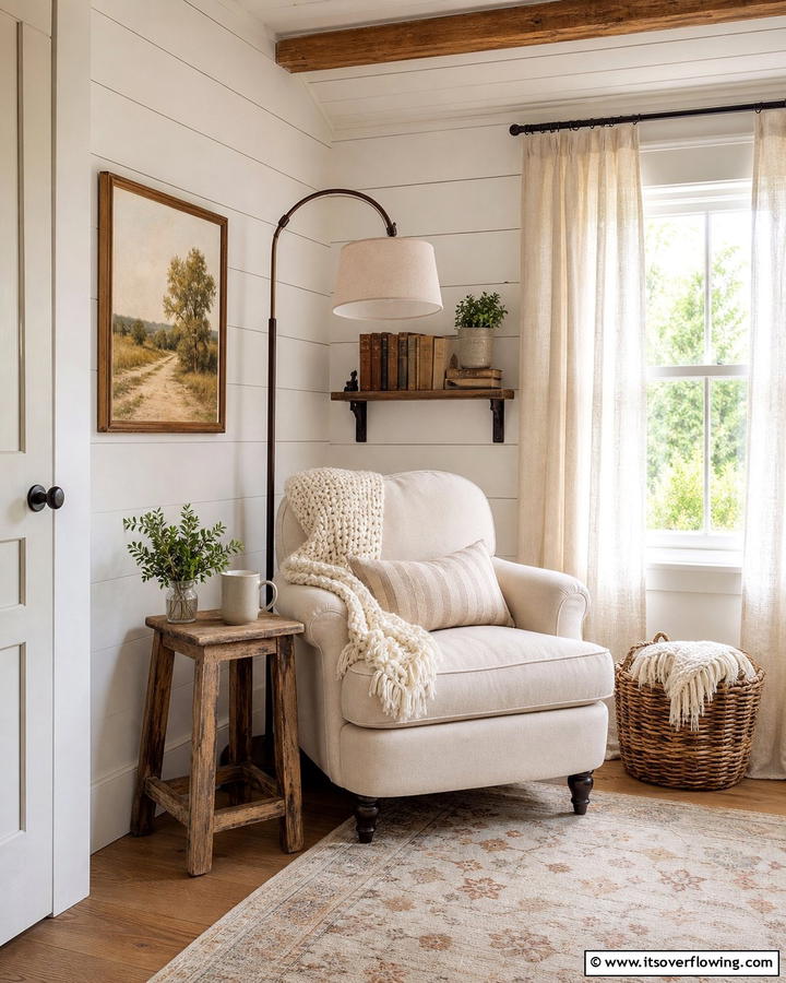 Cozy Corner Retreat - 21 Farmhouse Decor Ideas to Add Rustic Charm