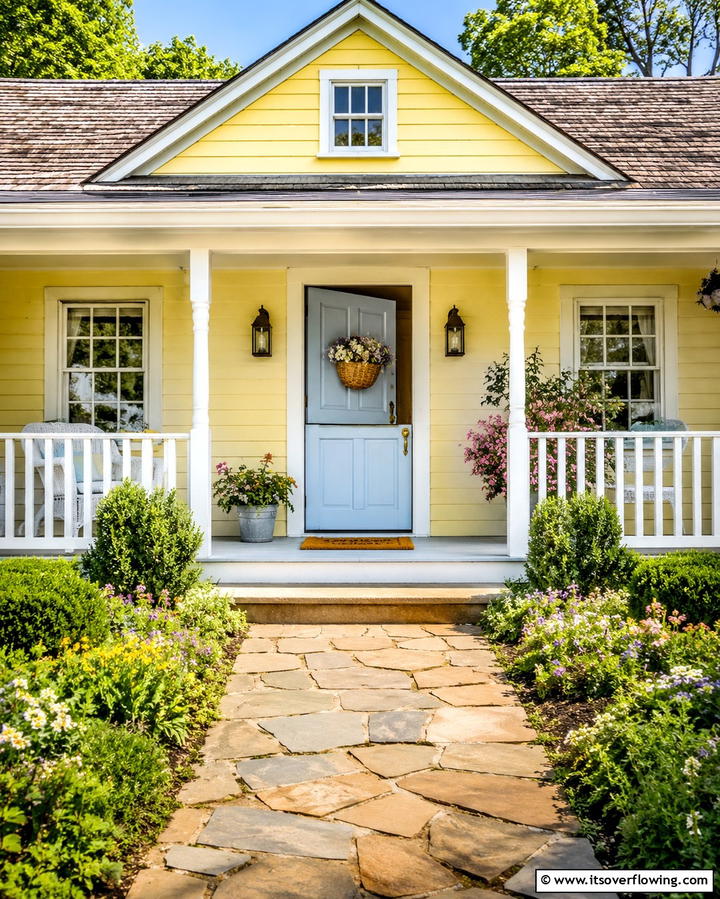 Cozy Cottage Farmhouse Entry - 30 Farmhouse Front Door Ideas for Curb Appeal