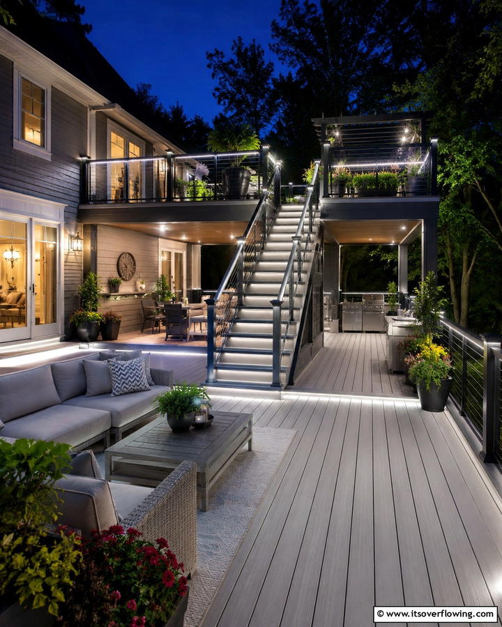 Cozy Deck Lighting Ideas - 30 Budget-Friendly Backyard Deck Ideas for Stylish Outdoor Living